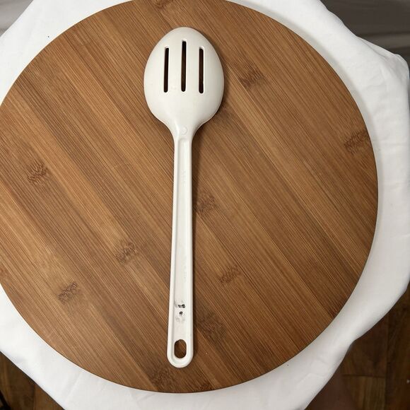 Vtg Ultratemp Slotted Serving Spoon Cooking Utensil White Robinson - Picture 2 of 5
